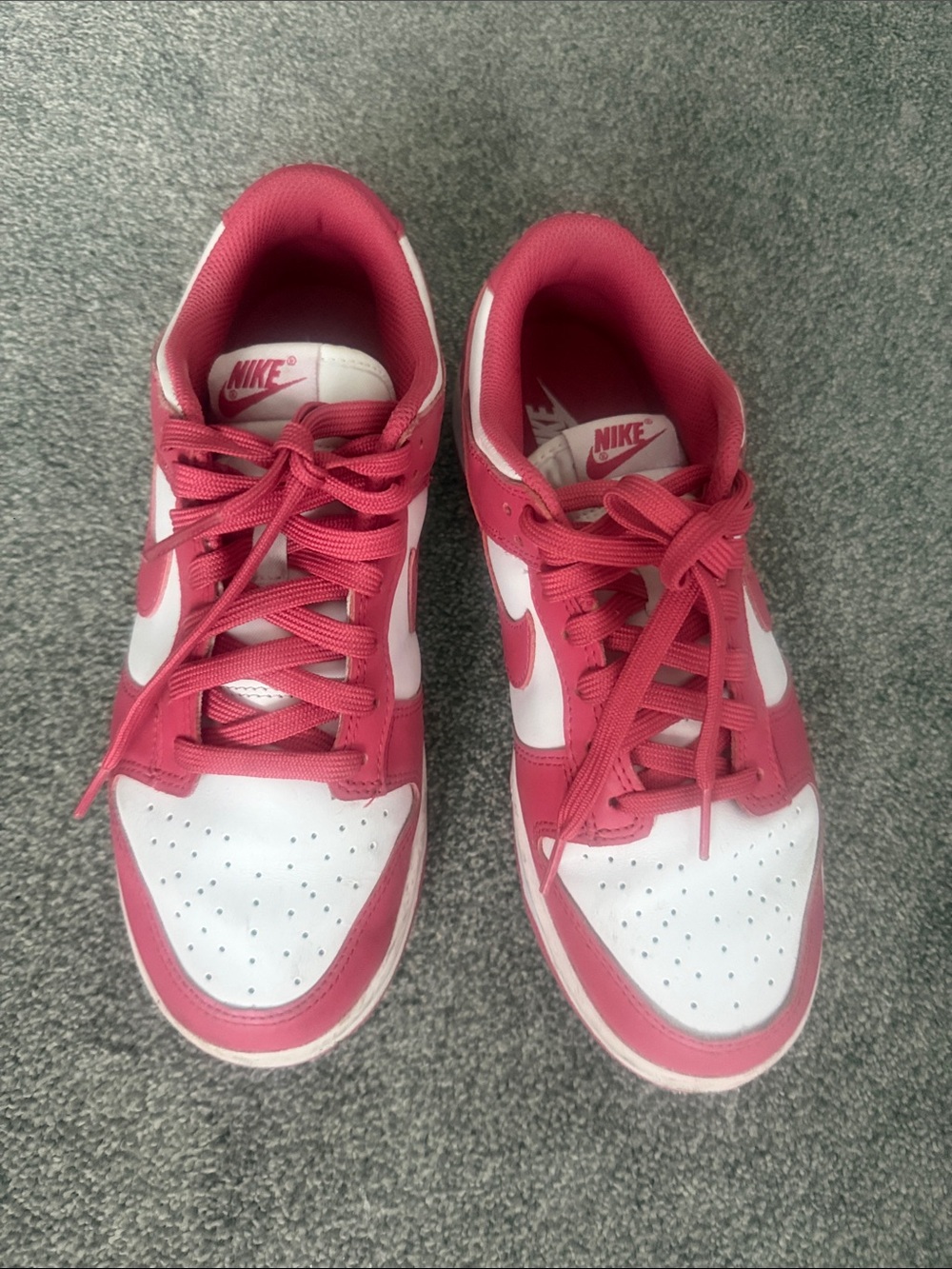 Nike Women's Pink and White Low-Top Sneakers